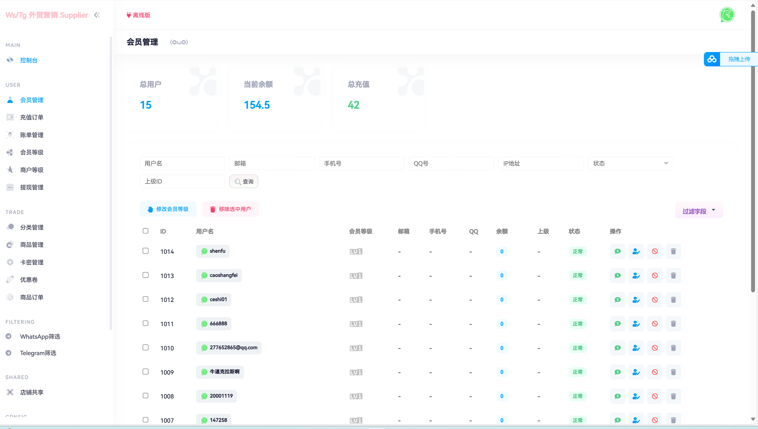 WhatsApp筛选Ws/Tg外贸营销Supplier推特号/小火箭Ws/Channel社交账号